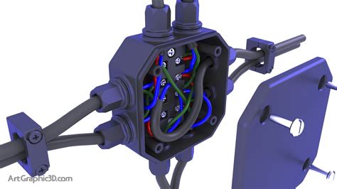 how to draw a junction box|junction box 3d model.